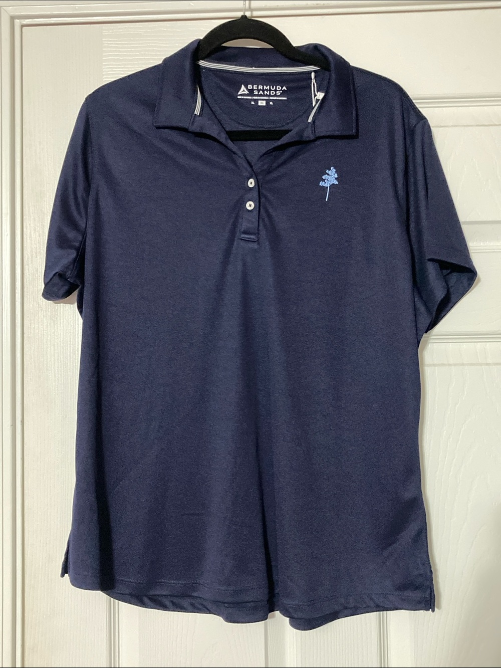 NWT Bermuda Sands Women's Navy Polo Shirt w/ UV Protection - size XL